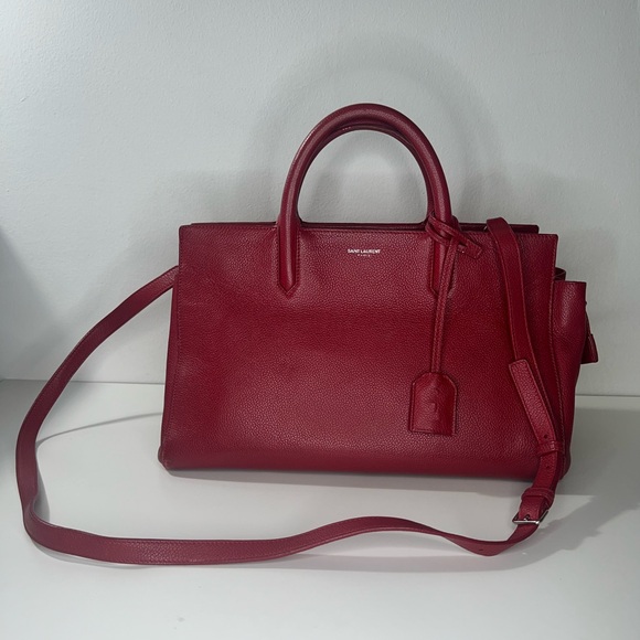 Saint Laurent YSL Small Cabas Rive Gauche 2Way Top Handle Tote Bag Purse - Picture 8 of 17